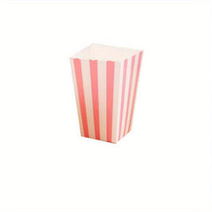 12pcs Pink Popcorn Boxes Striped Polka Dot Candy Box