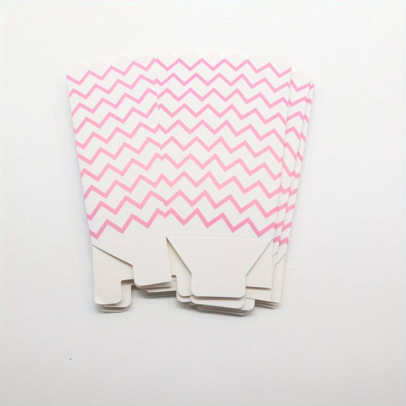 12pcs Pink Popcorn Boxes Striped Polka Dot Candy Box