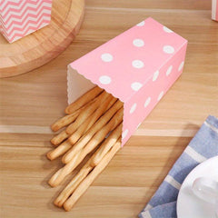 12pcs Pink Popcorn Boxes Striped Polka Dot Candy Box