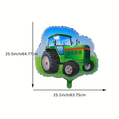 4pcs Green Tractor Foil Balloons for Farm Animals Theme Party