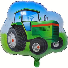 4pcs Green Tractor Foil Balloons for Farm Animals Theme Party
