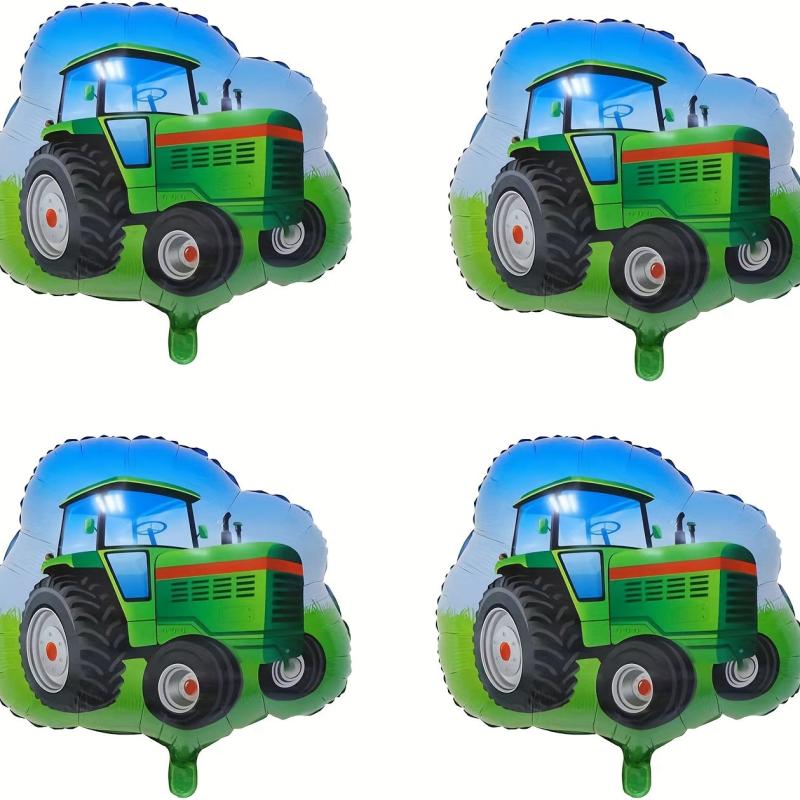 4pcs Green Tractor Foil Balloons for Farm Animals Theme Party
