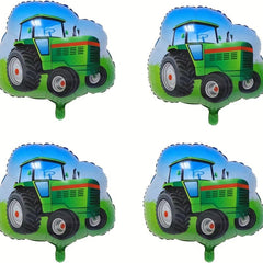 4pcs Green Tractor Foil Balloons for Farm Animals Theme Party
