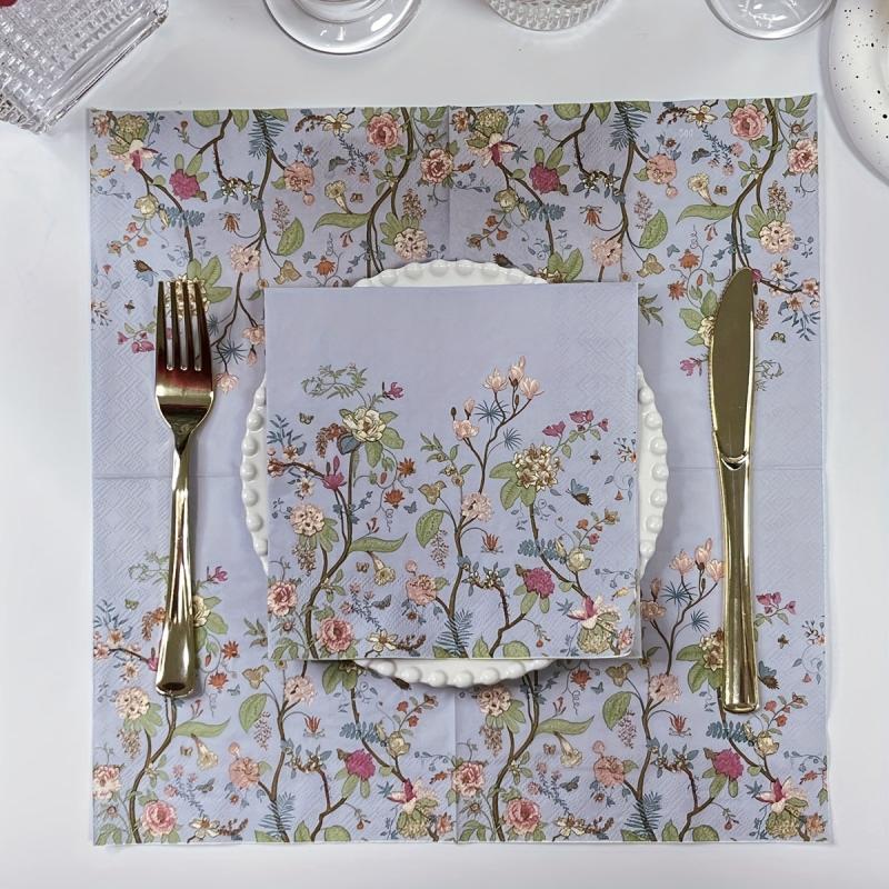 20pcs Wild Flowers Party Napkins Tea Party Birthday Decor Tissue Holiday