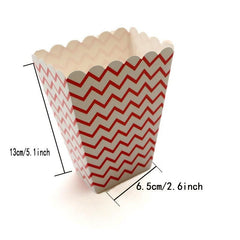 12pcs Pack Paper Popcorn Boxes Striped Polka Dot Candy Box for Party Favor