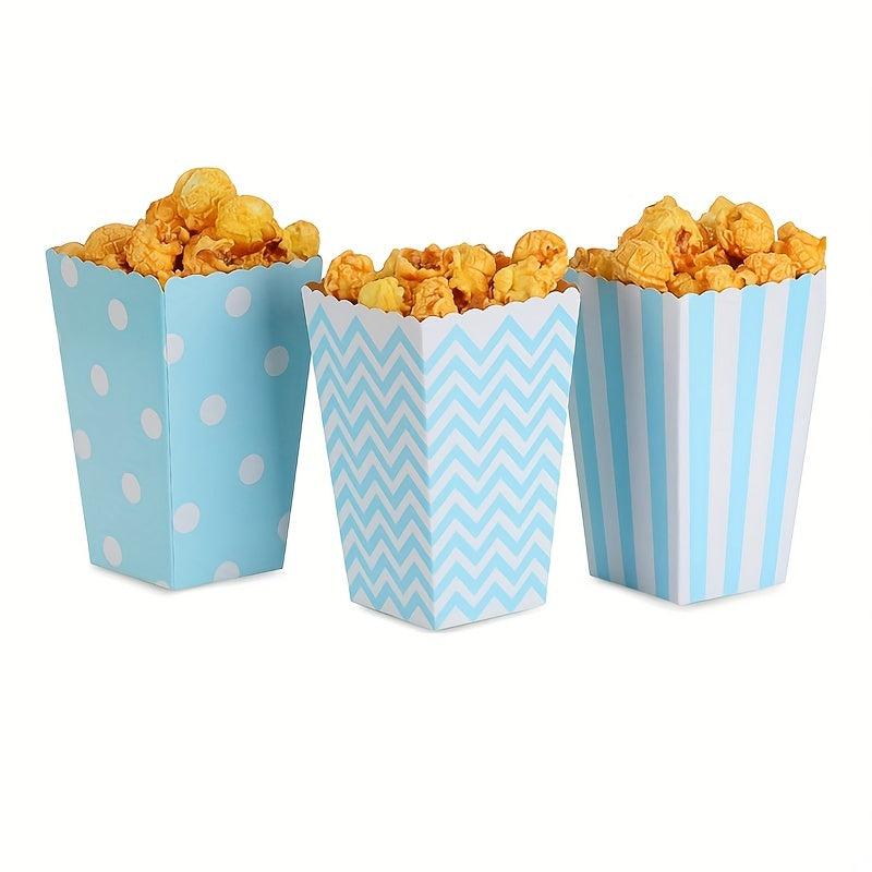 12pcs Pack Paper Popcorn Boxes Striped Polka Dot Candy Box for Party Favor