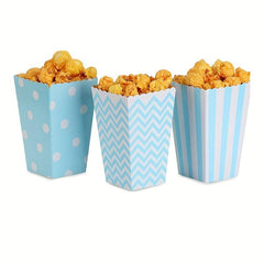 12pcs Pack Paper Popcorn Boxes Striped Polka Dot Candy Box for Party Favor