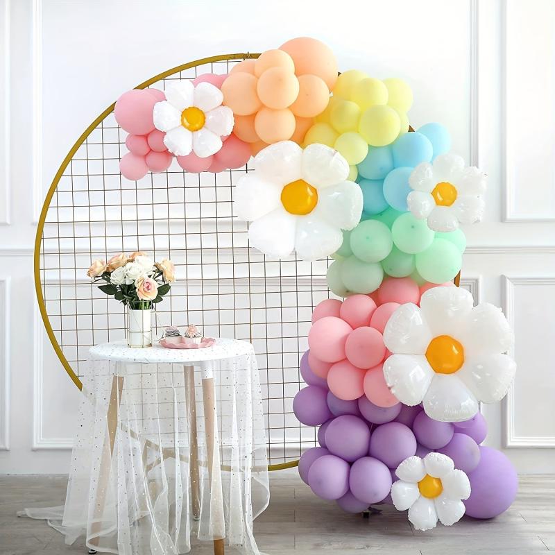 157pcs Daisy Flower Macaron Pink Balloon Corolla Set for Baby Shower & Wedding