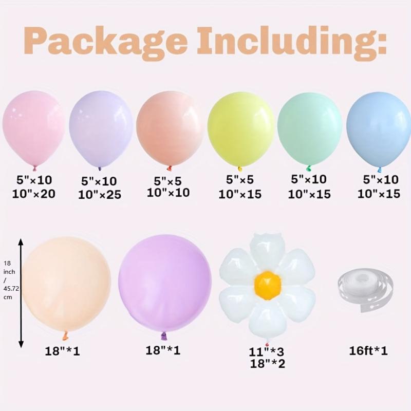 157pcs Daisy Flower Macaron Pink Balloon Corolla Set for Baby Shower & Wedding