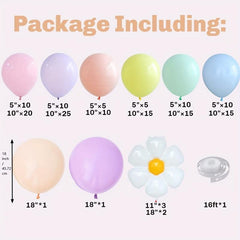 157pcs Daisy Flower Macaron Pink Balloon Corolla Set for Baby Shower & Wedding