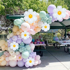 157pcs Daisy Flower Macaron Pink Balloon Corolla Set for Baby Shower & Wedding