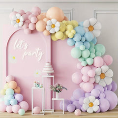 157pcs Daisy Flower Macaron Pink Balloon Corolla Set for Baby Shower & Wedding