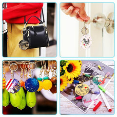 120pcs Acrylic Keychain Blanks Set Clear Round Disc Ornament Blanks