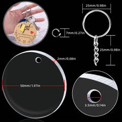 120pcs Acrylic Keychain Blanks Set Clear Round Disc Ornament Blanks
