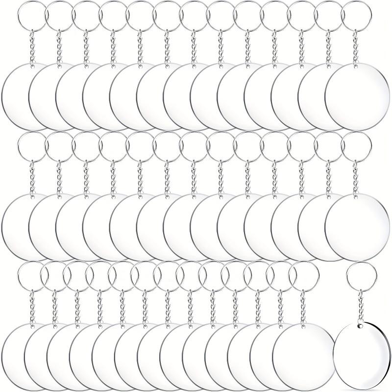 120pcs Acrylic Keychain Blanks Set Clear Round Disc Ornament Blanks
