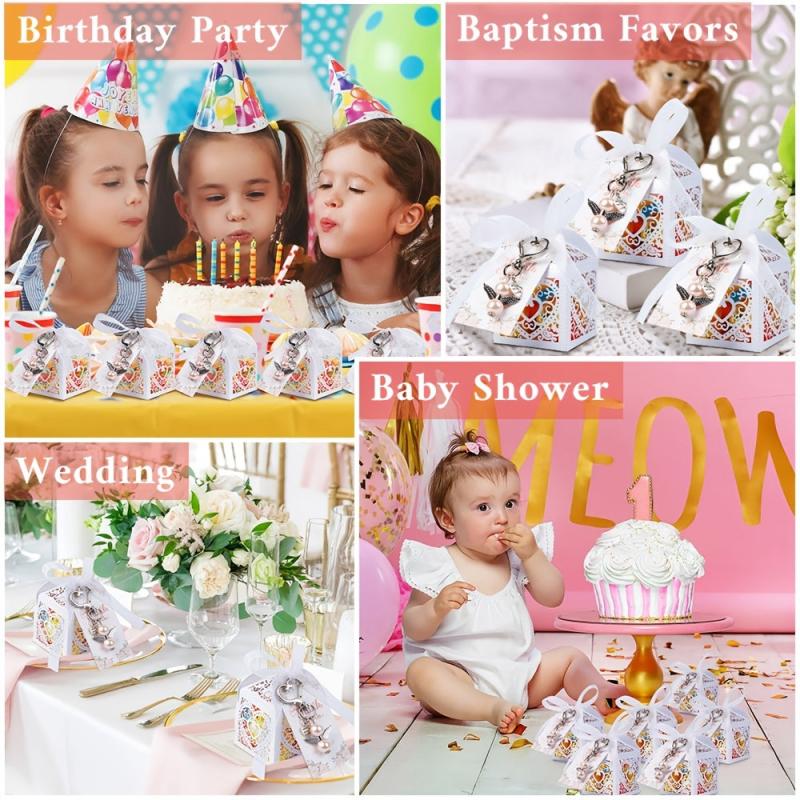 Set Back Gift Angel Keychain 12 Packs Candy Boxes Thank You Cards
