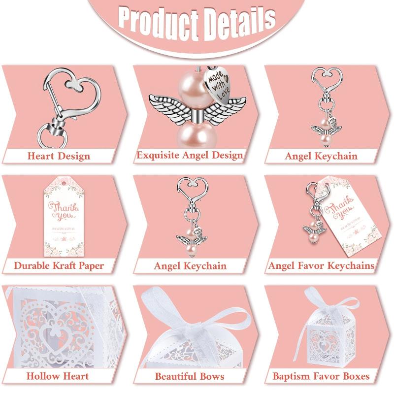 Set Back Gift Angel Keychain 12 Packs Candy Boxes Thank You Cards