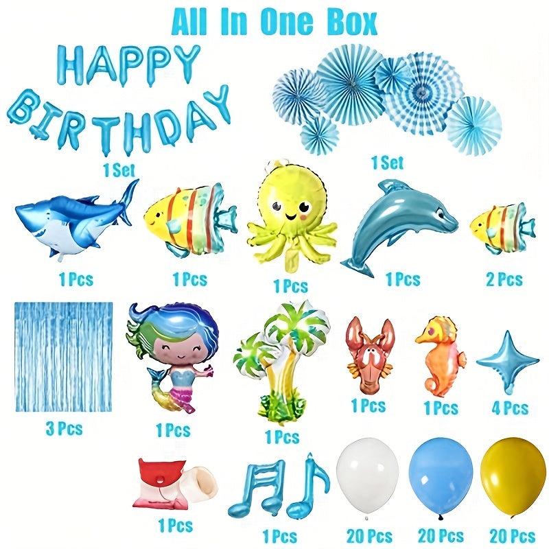 Summer Sea Animals Birthday Party Background Decor