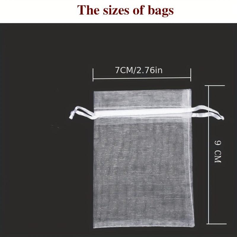 100pcs Organza Drawstrings Bags Jewelry Gift Package Yarn Pouch