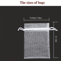 100pcs Organza Drawstrings Bags Jewelry Gift Package Yarn Pouch