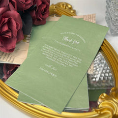 20pcs Green Wedding Paper Napkins, Texting Printed Decor Paper Guest Towels