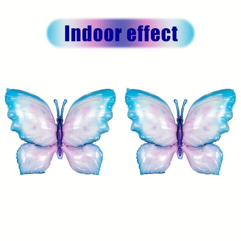 2pcs Large Butterfly Aluminum Foil Balloons Colorful Butterfly Balloon