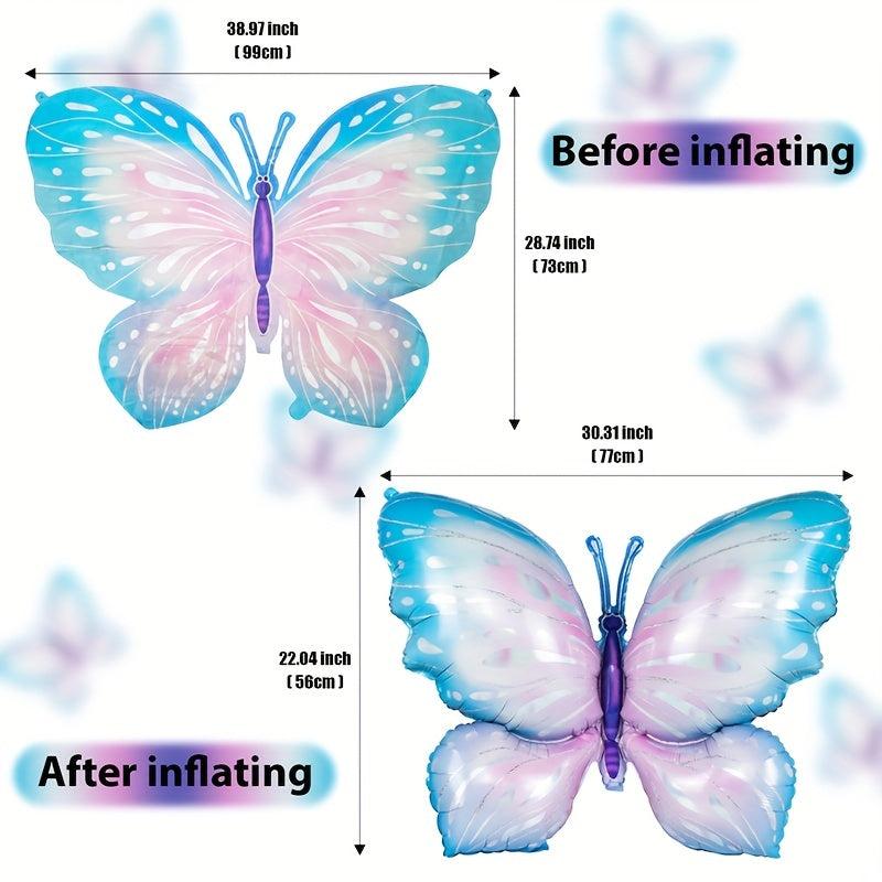 2pcs Large Butterfly Aluminum Foil Balloons Colorful Butterfly Balloon