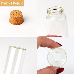 48pcs 25ml Glass Jars with Cork Stoppers for Events, Labels & Stickers