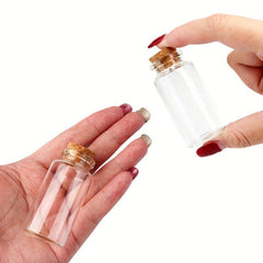 48pcs 25ml Glass Jars with Cork Stoppers for Events, Labels & Stickers