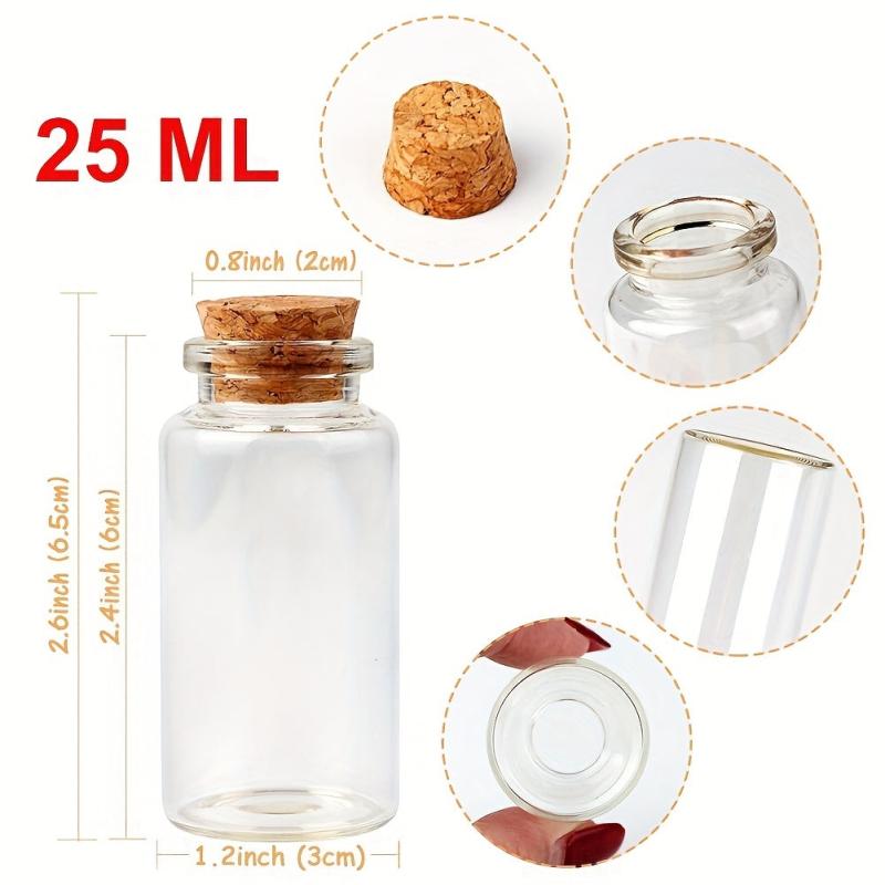 48pcs 25ml Glass Jars with Cork Stoppers for Events, Labels & Stickers