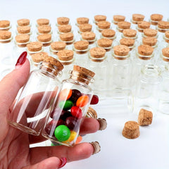 48pcs 25ml Glass Jars with Cork Stoppers for Events, Labels & Stickers