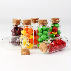 48pcs 25ml Glass Jars with Cork Stoppers for Events, Labels & Stickers