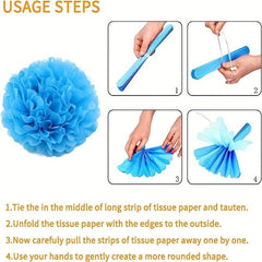 15pcs Tissue Pompoms Festive Birthday Party Decoration
