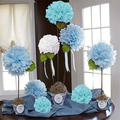 15pcs Tissue Pompoms Festive Birthday Party Decoration