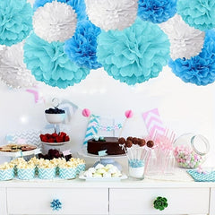 15pcs Tissue Pompoms Festive Birthday Party Decoration