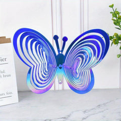 Heart Butterfly Wind Spinner Hanging Ornament for Home and Garden