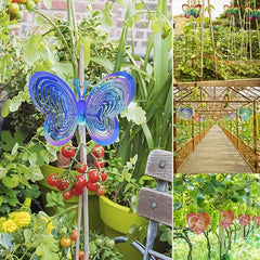 Heart Butterfly Wind Spinner Hanging Ornament for Home and Garden