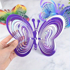 Heart Butterfly Wind Spinner Hanging Ornament for Home and Garden