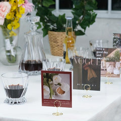 Golden Place Card Holder Acrylic Seat Table Guard Card Wedding DIY Home Decor