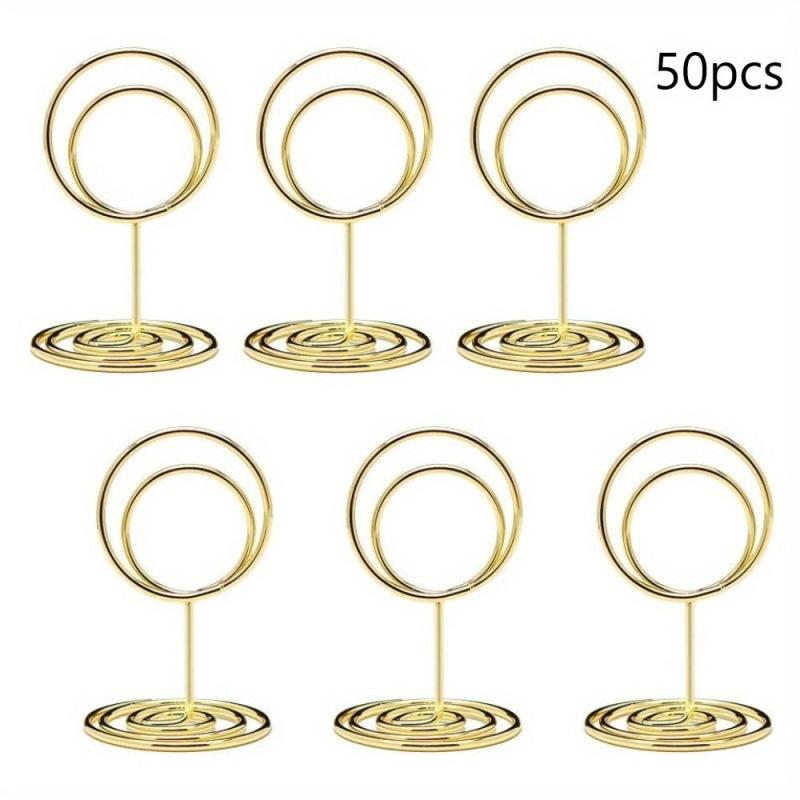 Golden Place Card Holder Acrylic Seat Table Guard Card Wedding DIY Home Decor