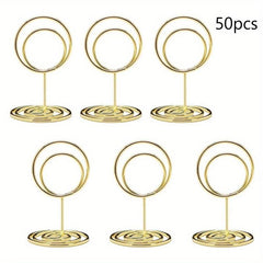 Golden Place Card Holder Acrylic Seat Table Guard Card Wedding DIY Home Decor