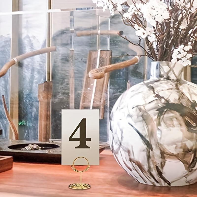 Golden Place Card Holder Acrylic Seat Table Guard Card Wedding DIY Home Decor