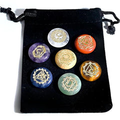 7pcs Chakra Healing Crystal Heart Necklace Natural Gemstone