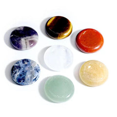 7pcs Chakra Healing Crystal Heart Necklace Natural Gemstone