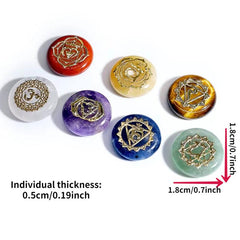 7pcs Chakra Healing Crystal Heart Necklace Natural Gemstone