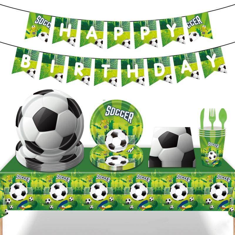 Football Theme Green Tableware Set