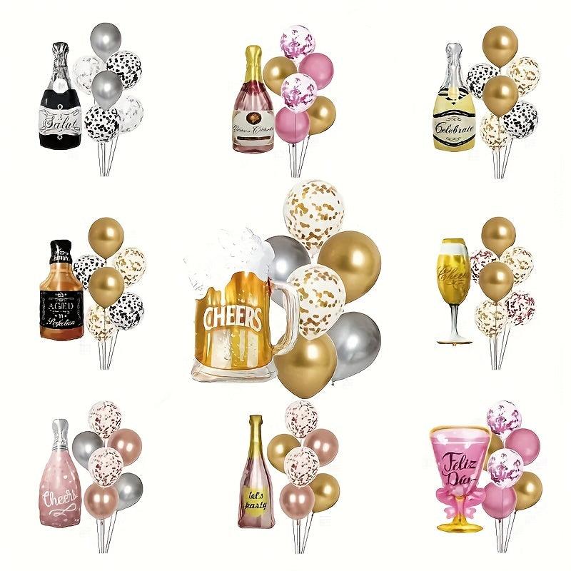 Champagne Bottle Aluminum Foil Balloon for Party Decor