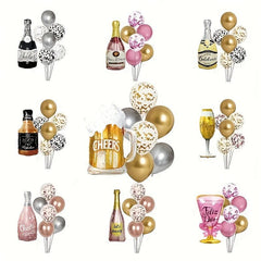 Champagne Bottle Aluminum Foil Balloon for Party Decor