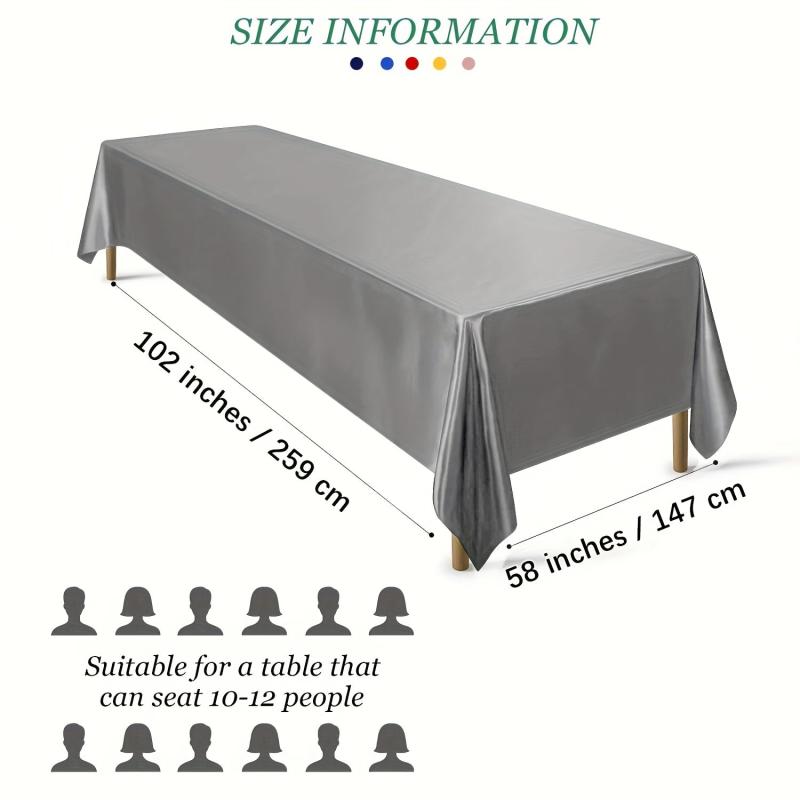 Emerald Green Satin Tablecloth 259 x 147 cm Champagne Overlay Cover