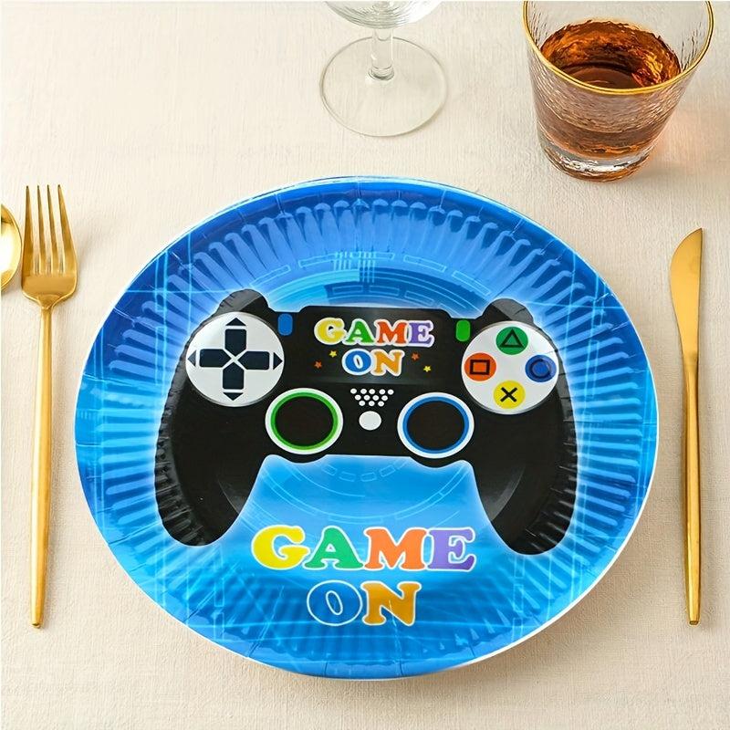 Video Game Party Tableware Supplies - Plates, Cups, Napkins for Gamer Party